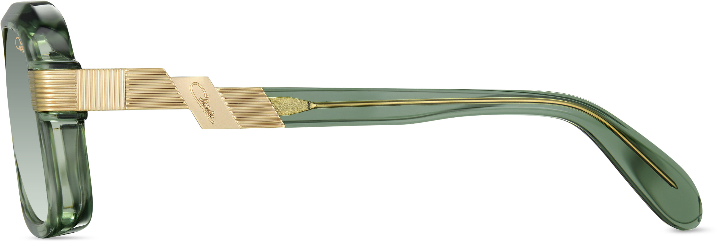 Cazal Legends 669 Sonnenbrille, Seitenansicht Dunkelgrün-Gold (004)