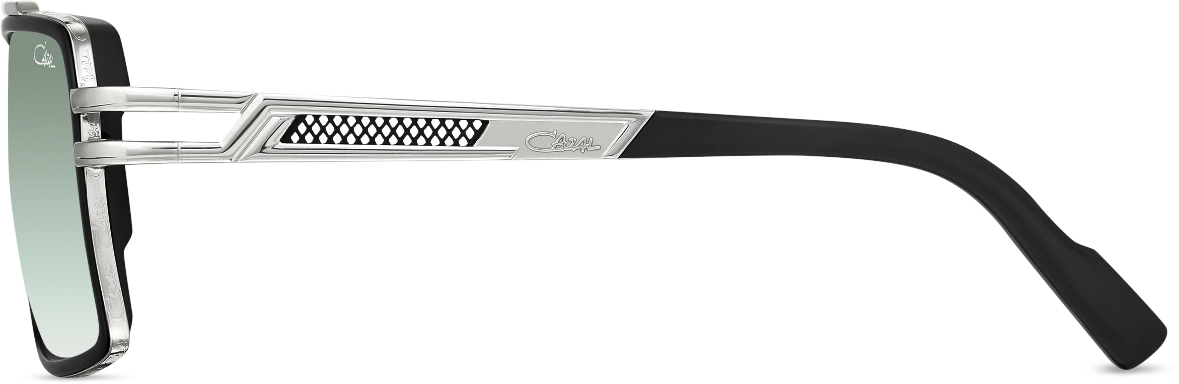 Cazal 6033/3 Sonnenbrille Schwarz-Silber Matt, Seitenansicht