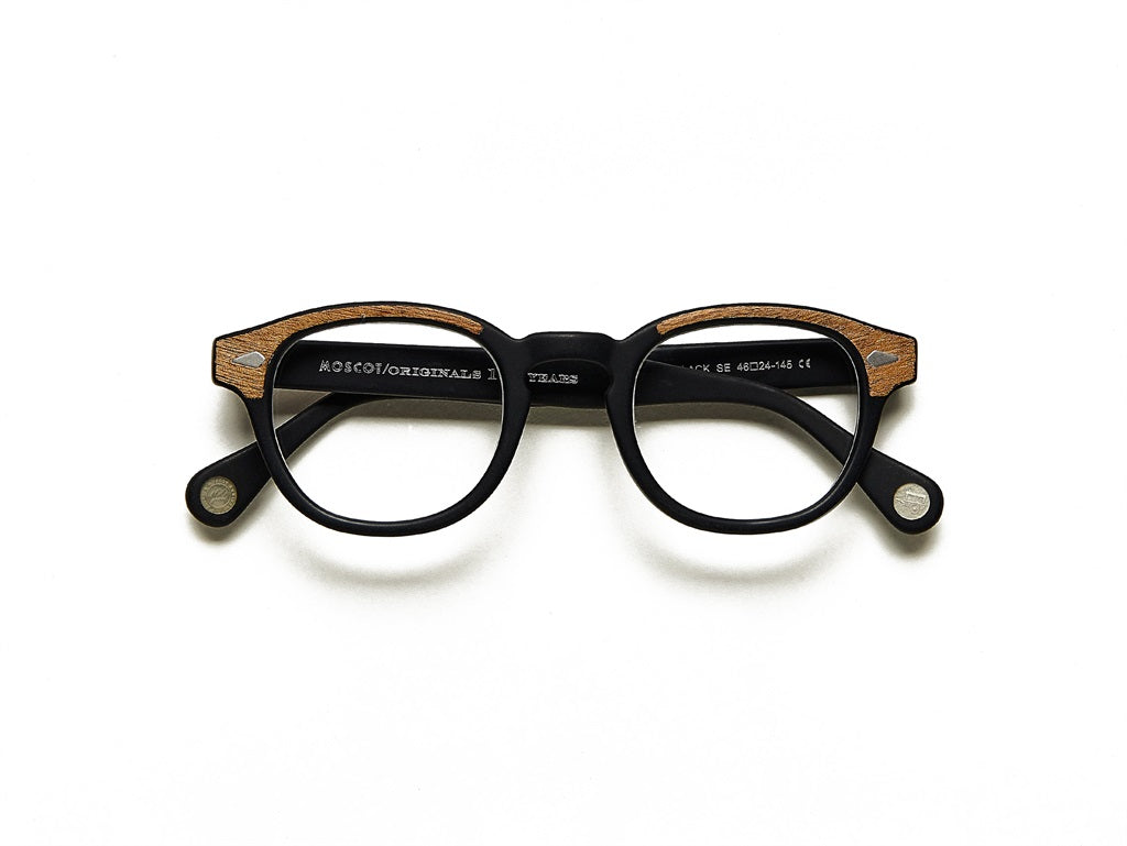 Moscot Lemtosh Brille, Frontansicht Matte Black Wood