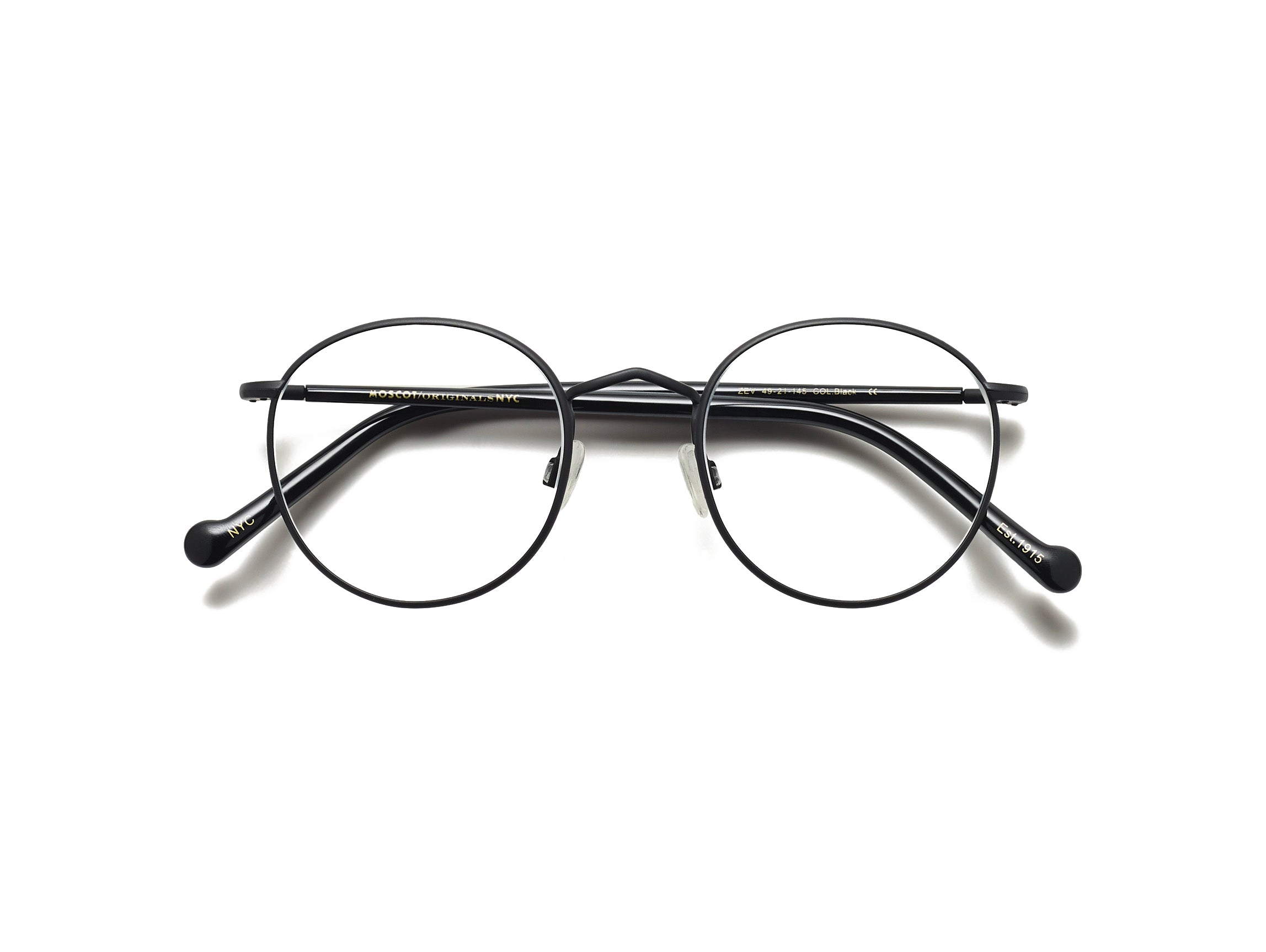 Moscot Zev Brille, Frontansicht Schwarz