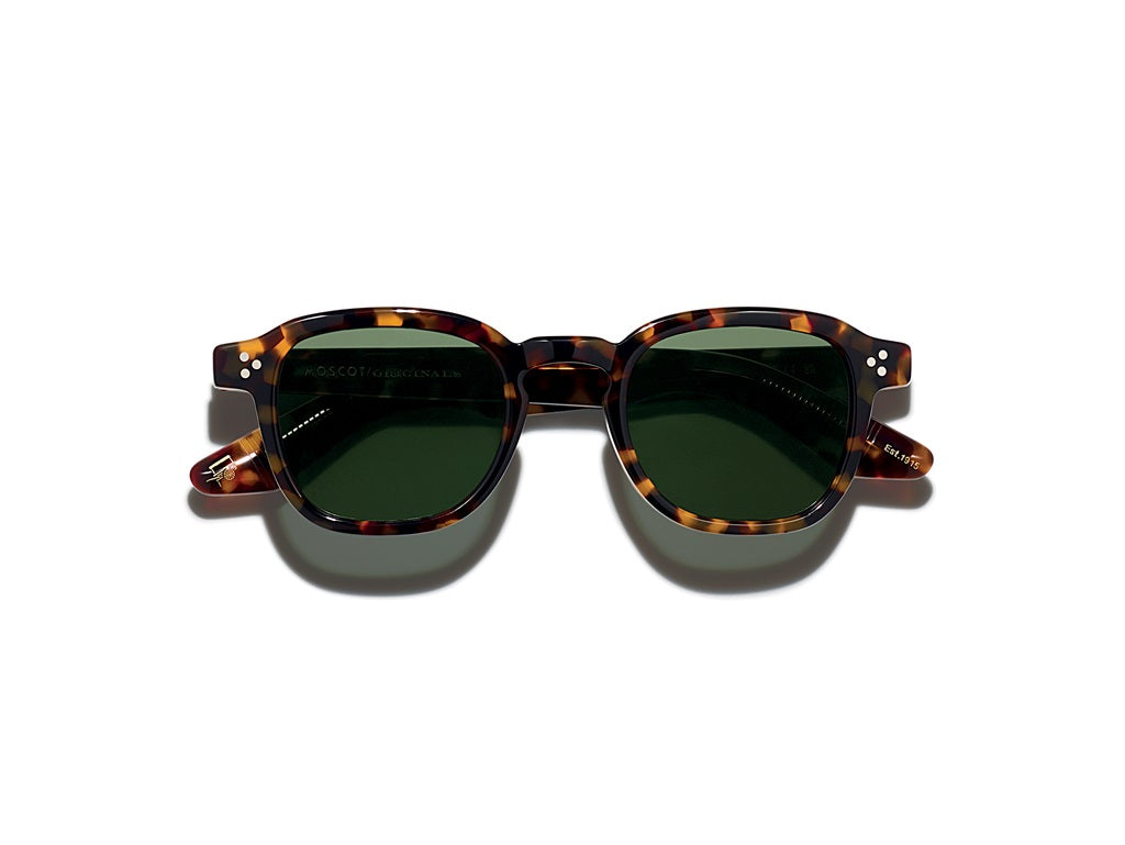Moscot Momza Sun Sonnenbrille, Frontansicht Tortoise/G15