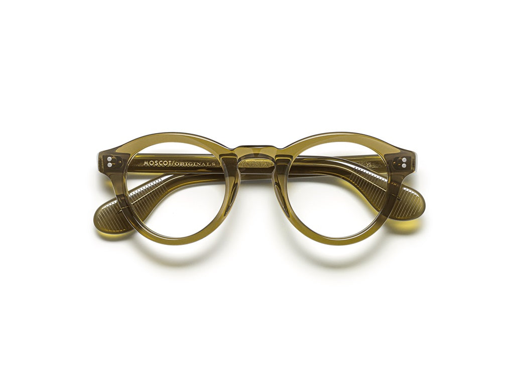 Moscot Keppe Brille, Frontansicht Olive Brown