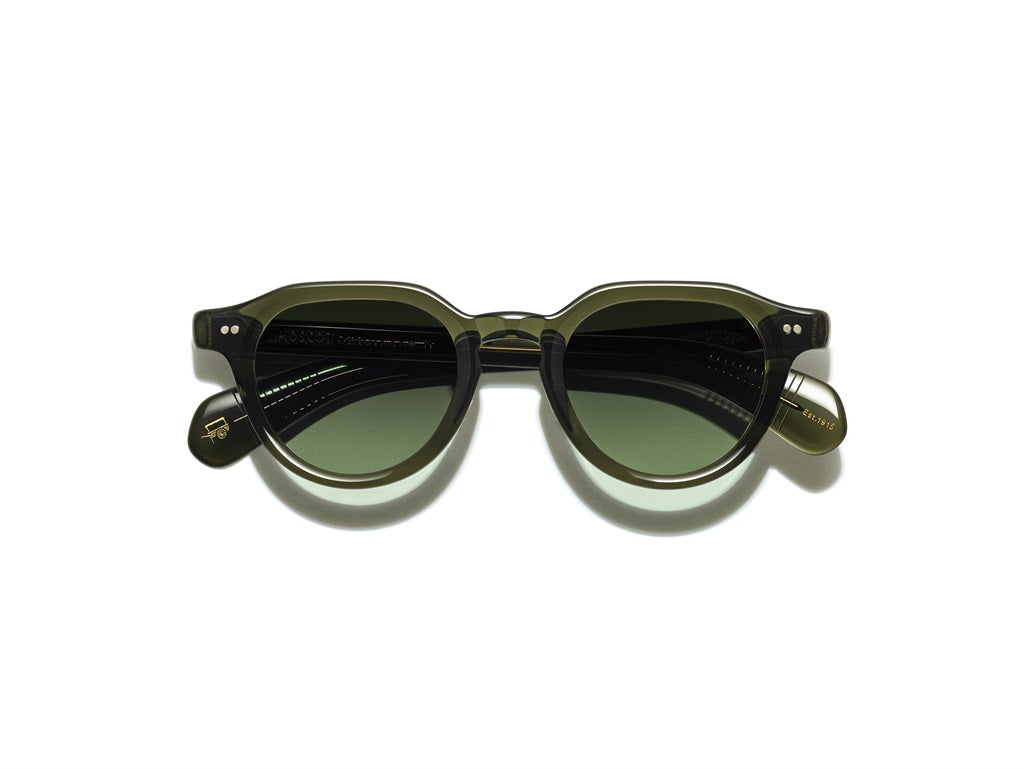 Moscot Baitsim Sun Sonnenbrille, Frontansicht Dark Green/Forest Wood
