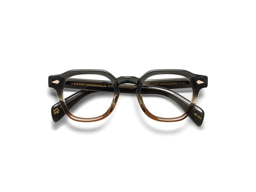 Moscot Dolt Brille, Frontansicht Grey-Brown