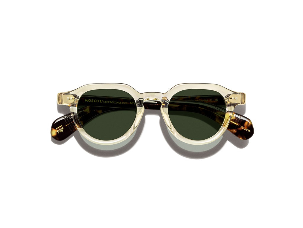 Moscot Baitsim Sun Sonnenbrille, Frontansicht Flesh-Havana/G15