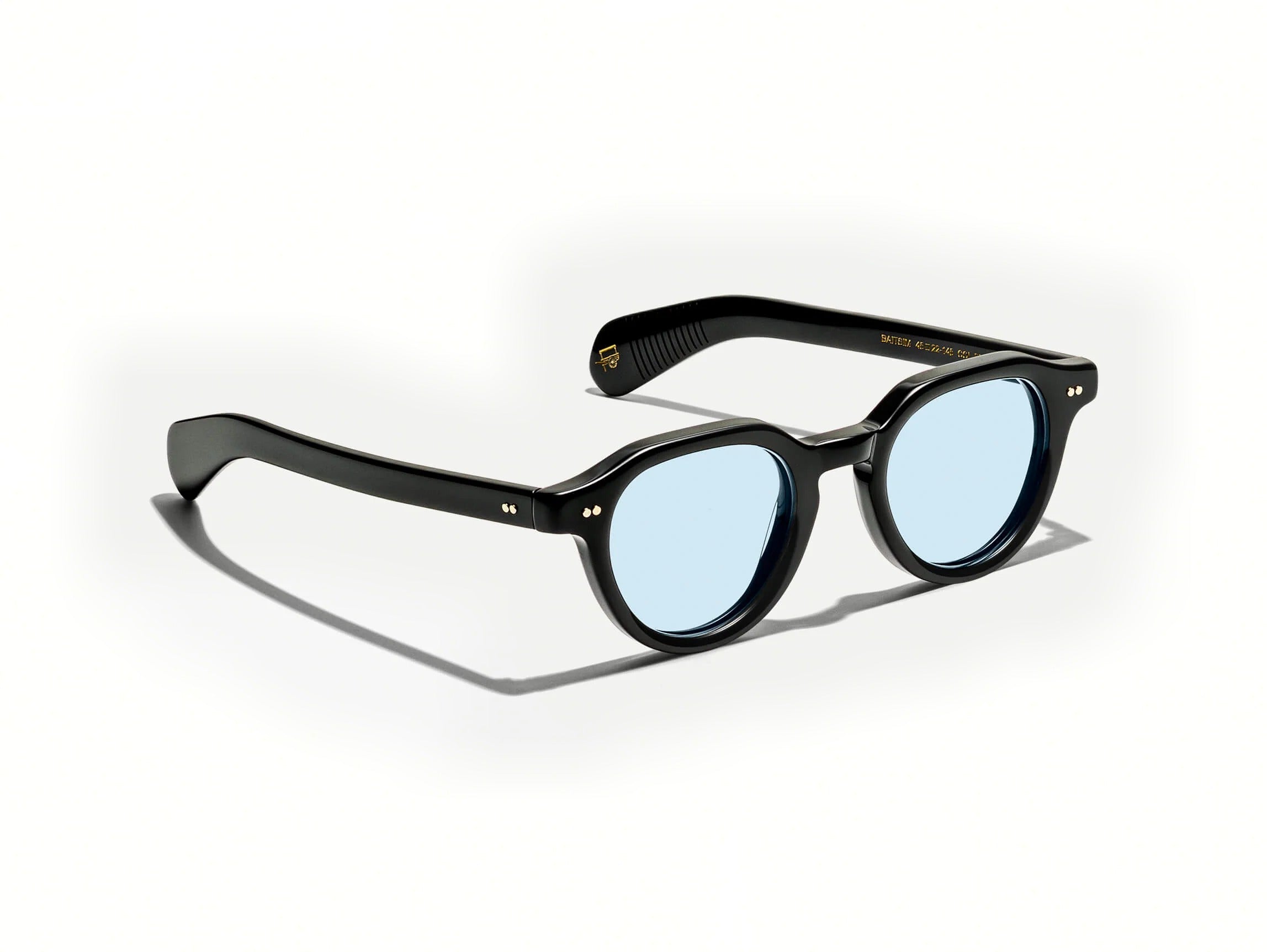 Moscot Baitsim Sun Sonnenbrille, Seitenansicht Schwarz/Bel Air Blue