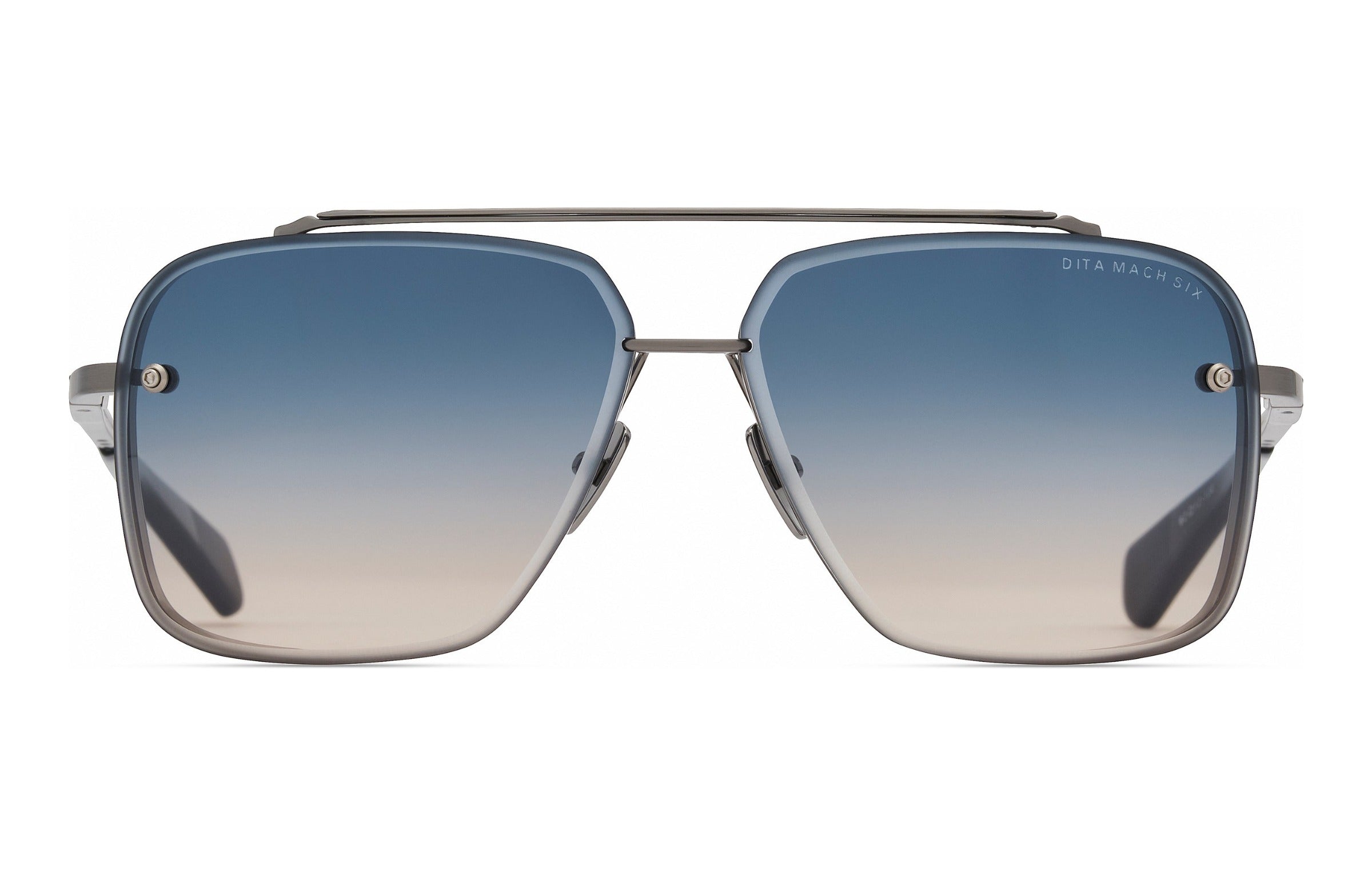 Dita Mach-Six Antique Silber/Raw Titanium, Frontansicht
