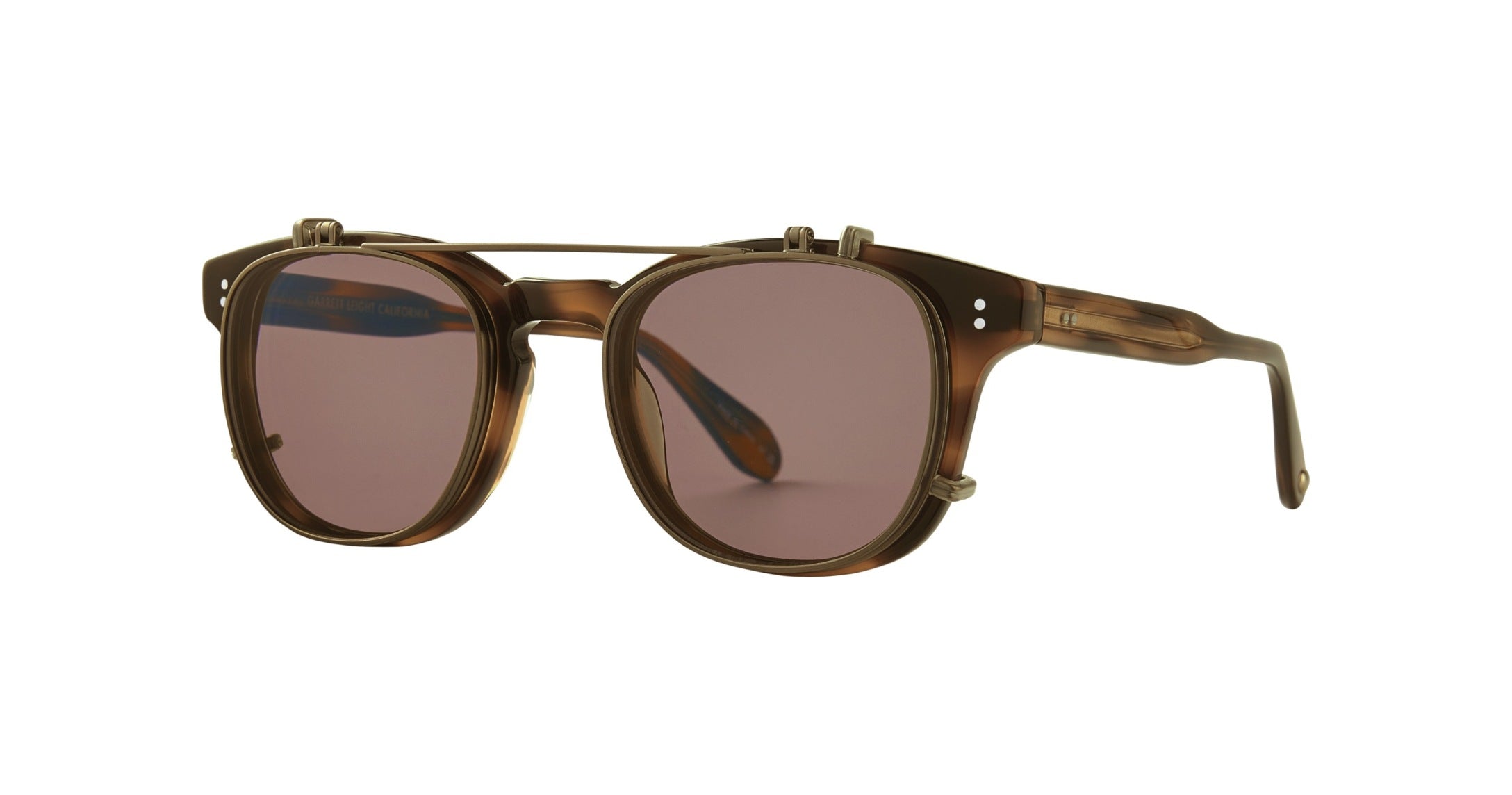 Garrett Leight Langley Clip Antique Gold/Bordeaux Seitenansicht - City Optikhaus