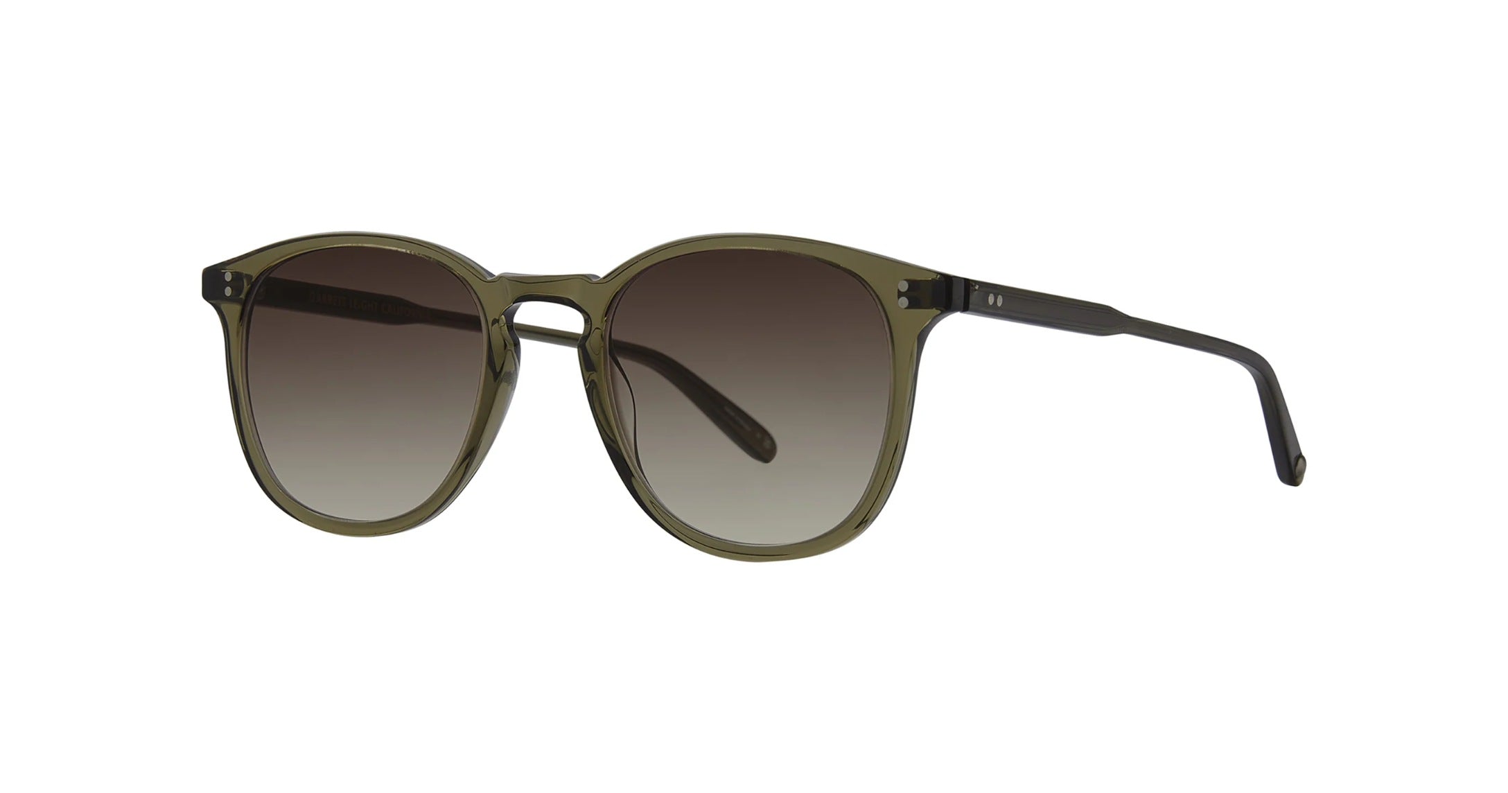 Garrett Leight Kinney Sun Sonnenbrille, Schrägansicht Bio Deep Olive