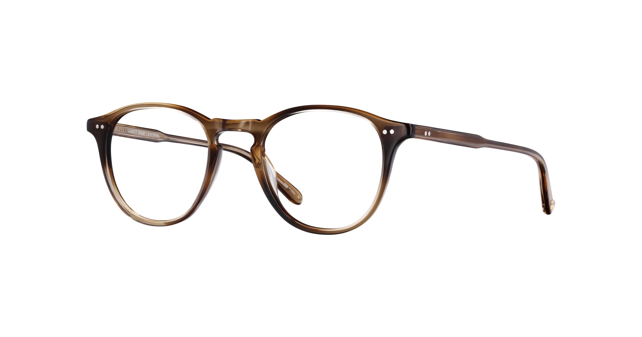 Garrett Leight Hampton Brille, Schrägansicht Khaki