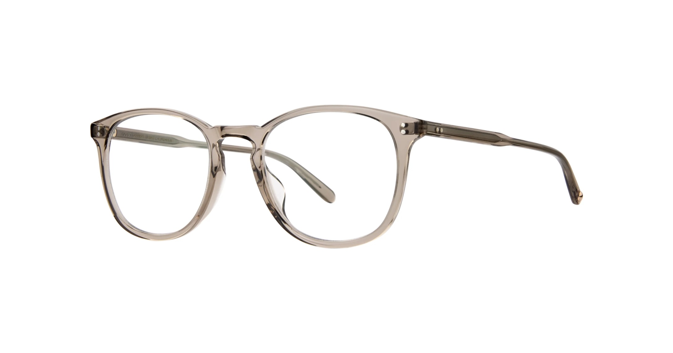 Garrett Leight Kinney Brille, Schrägansicht Clay Crystal