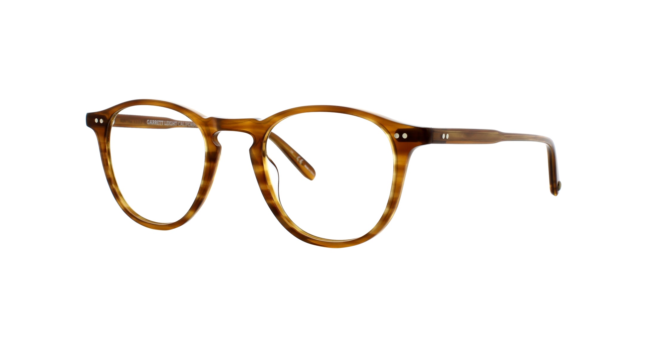 Garrett Leight Hampton Brille, Schrägansicht Blonde