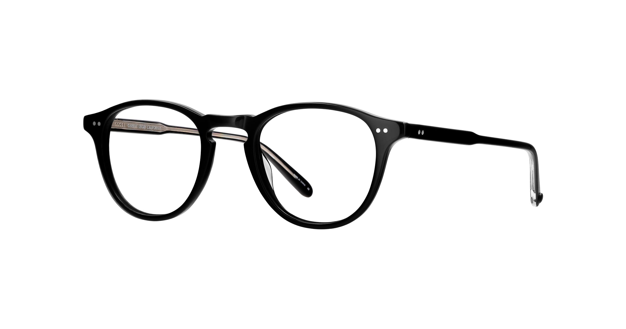 Garrett Leight Hampton Brille, Schrägansicht Schwarz