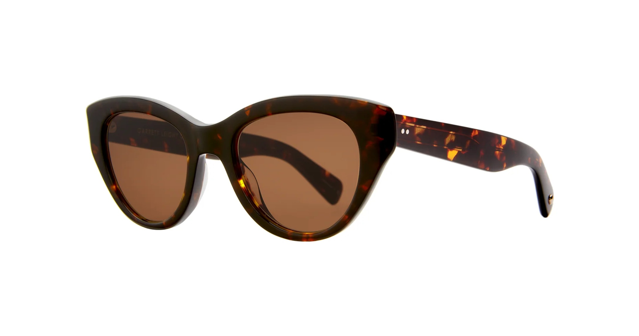 Garrett Leight Dottie Sun Sonnenbrille, Schrägansicht Caviar Tortoise