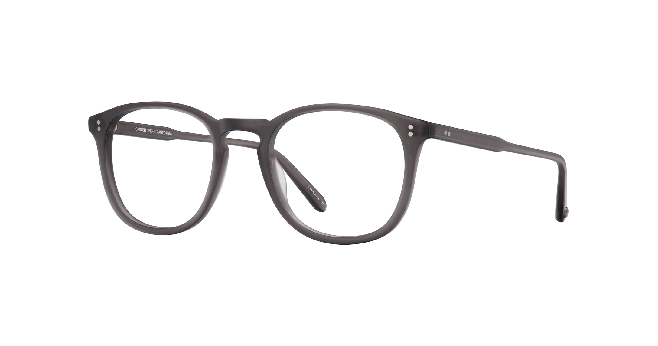Garrett Leight Kinney Brille, Schrägansicht Matt Grau