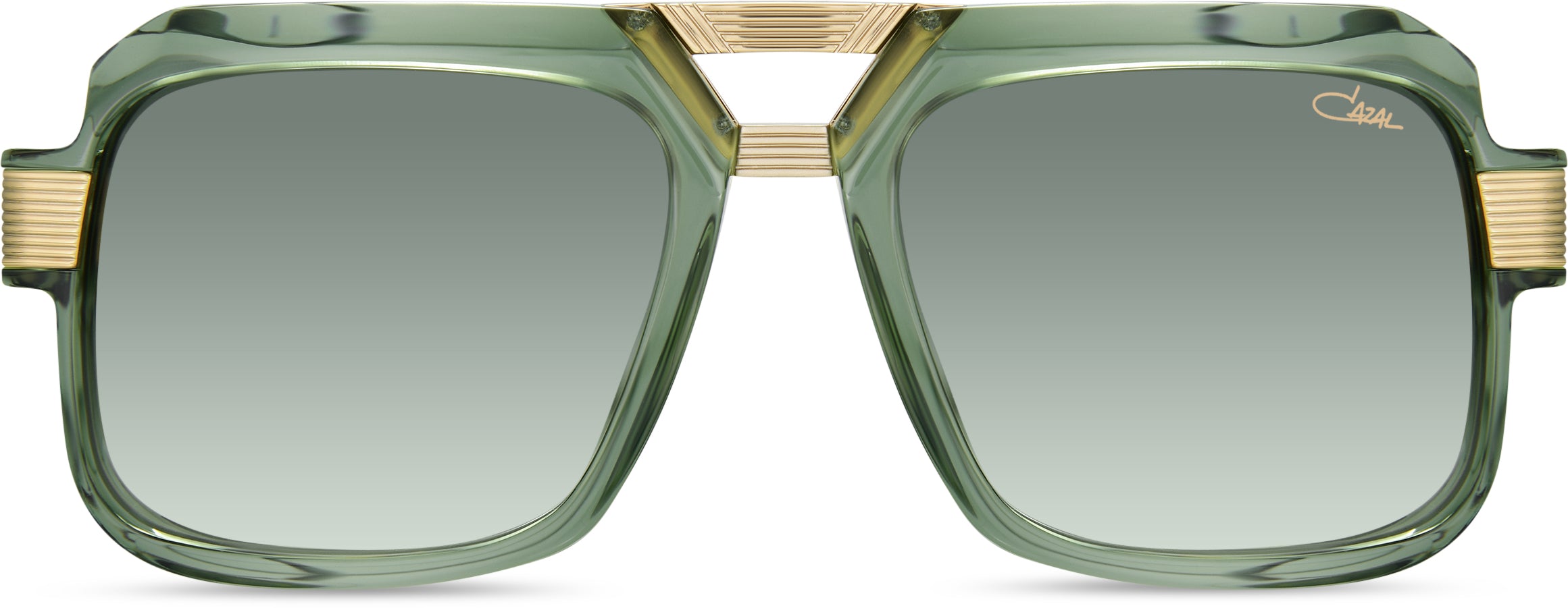 Cazal Legends 669 Sonnenbrille, Frontansicht Dunkelgrün-Gold (004)