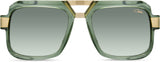 Cazal Legends 669 Sonnenbrille, Frontansicht Dunkelgrün-Gold (004)