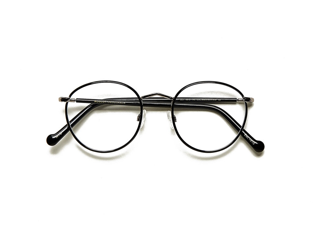 Moscot Zev Brille, Frontansicht Schwarz/Gunmetal