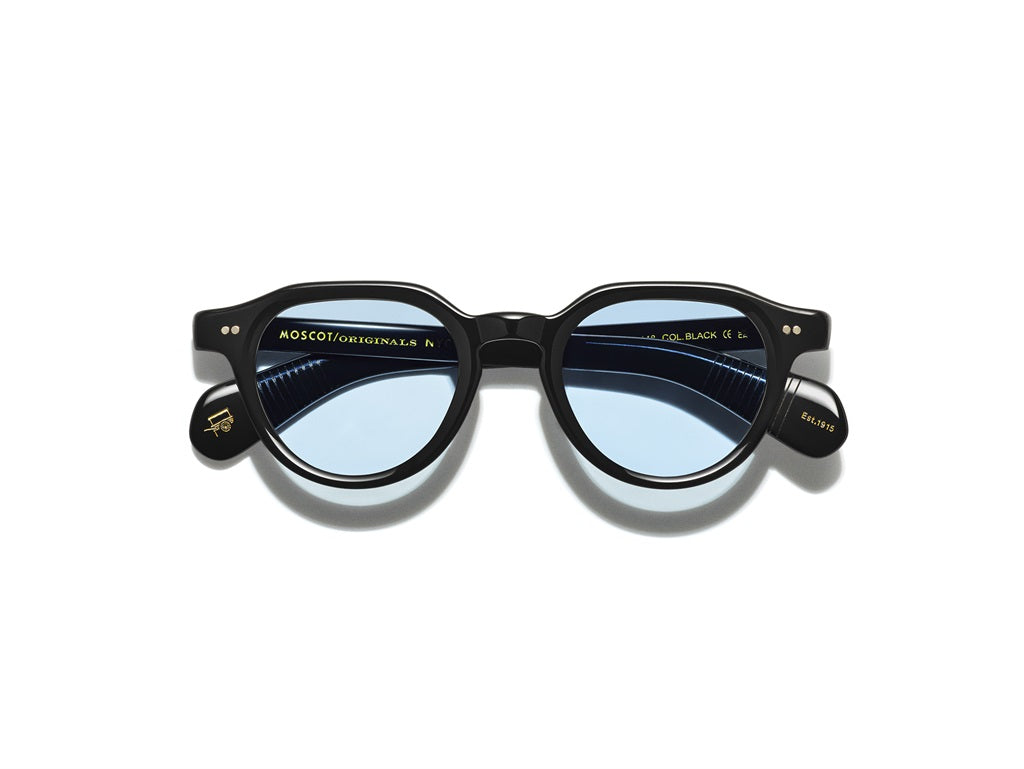 Moscot Baitsim Sun Sonnenbrille, Frontansicht Schwarz/Bel Air Blue