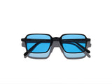 Moscot Shindig Sun Sonnenbrille, Frontansicht Schwarz/Celebrity Blue