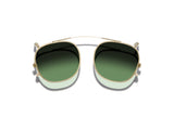 Moscot Dolt Clip Sonnenclip, Frontansicht Gold, Tönung Forest Wood
