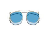 Moscot Dolt Clip Sonnenclip, Frontansicht Gold, Tönung Celebrity Blue