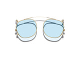 Moscot Dolt Clip Sonnenclip, Frontansicht Gold, Tönung Bel Air Blue