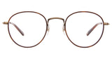 Garrett Leight Paloma Brille, Frontansicht Dunkelbraun/Antique Gold (MGT-BG-DHT)