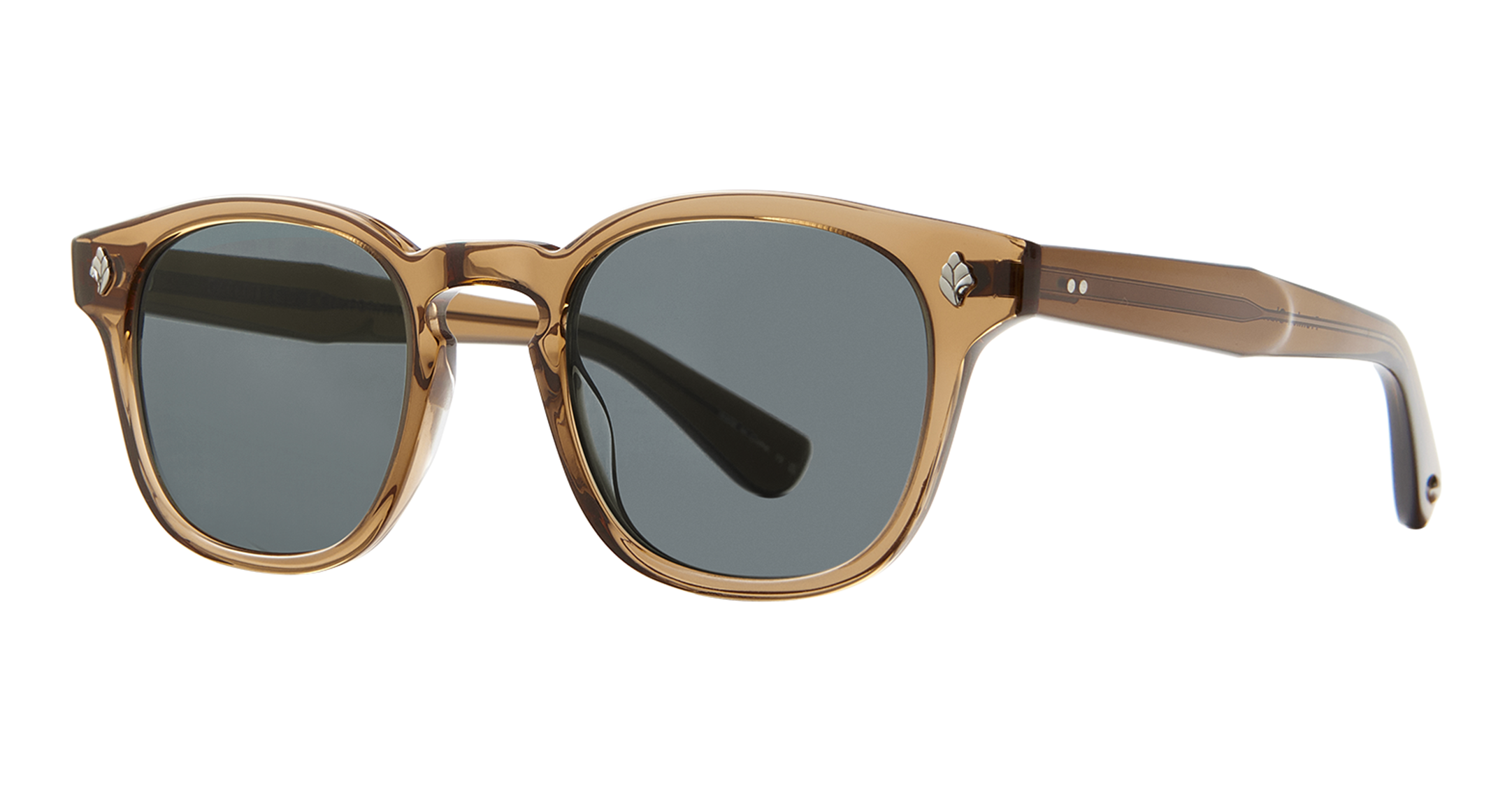 Garrett Leight Ace Sun Sonnenbrille, Schrägansicht Caramel