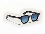 Moscot Dahven Sun Sonnenbrille, Seitenansicht Schwarz/Denim Blue