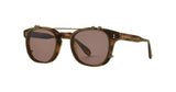 Garrett Leight Langley Clip Antique Gold/Bordeaux Seitenansicht - City Optikhaus