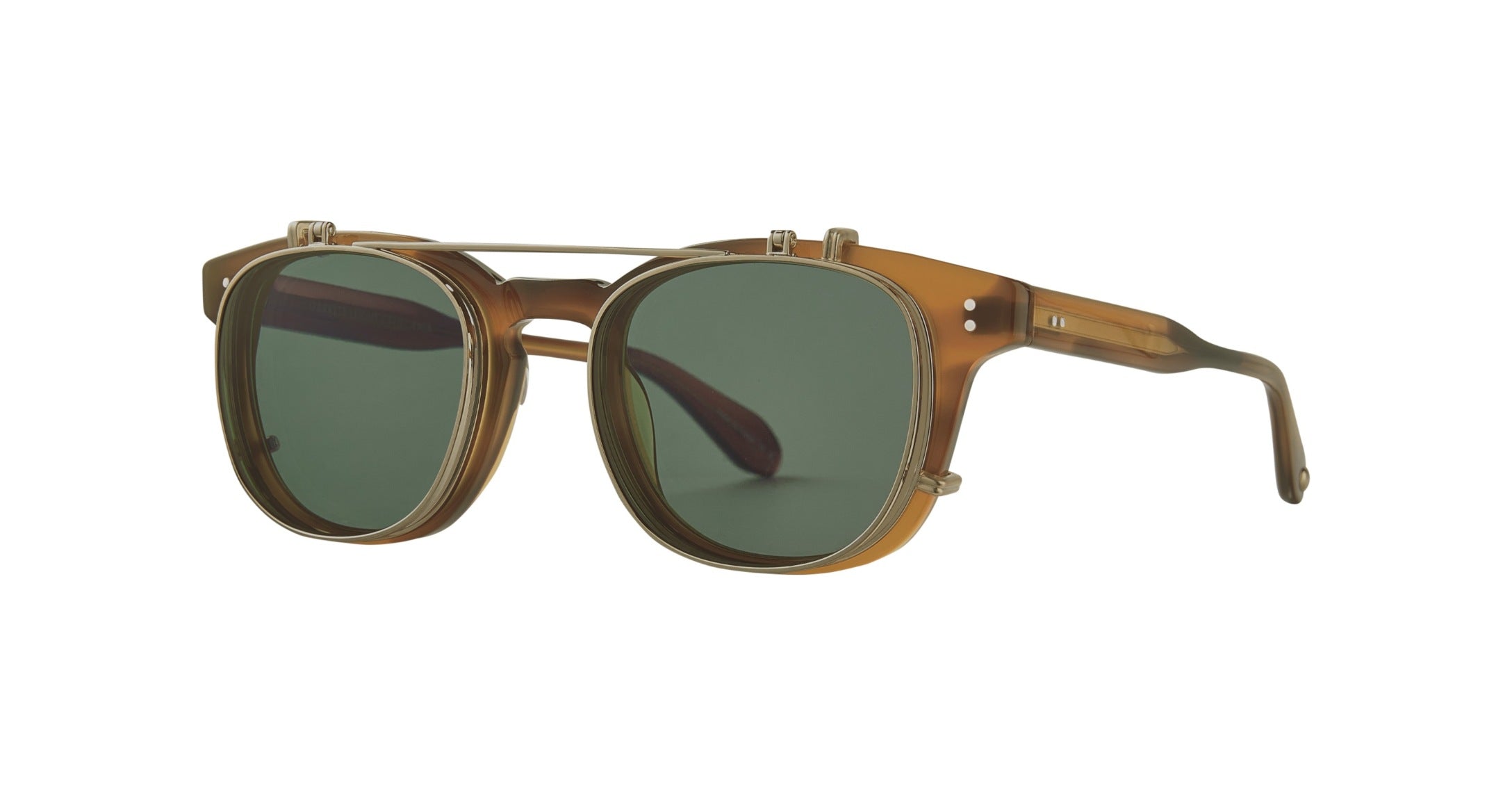 Garrett Leight Langley Clip Gold/Emerald Seitenansicht - City Optikhaus
