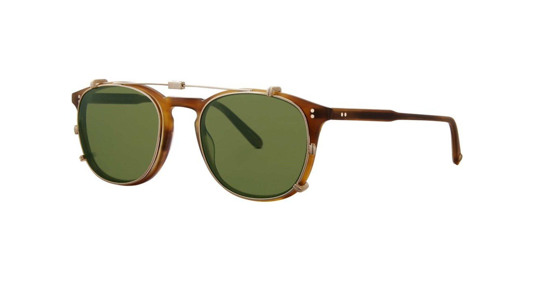 Garrett Leight Kinney Clip Gold/Green Seitenansicht - City Optikhaus