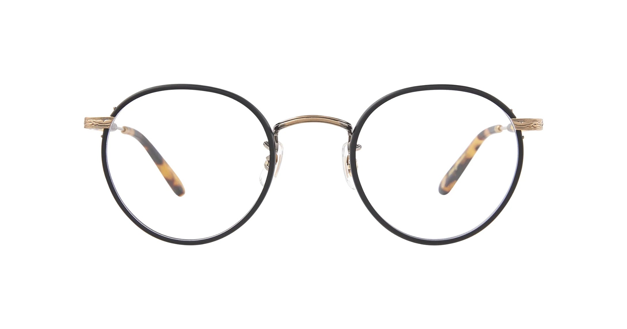 Garrett Leight Wilson Brille, Frontansicht Gold/Matt Schwarz