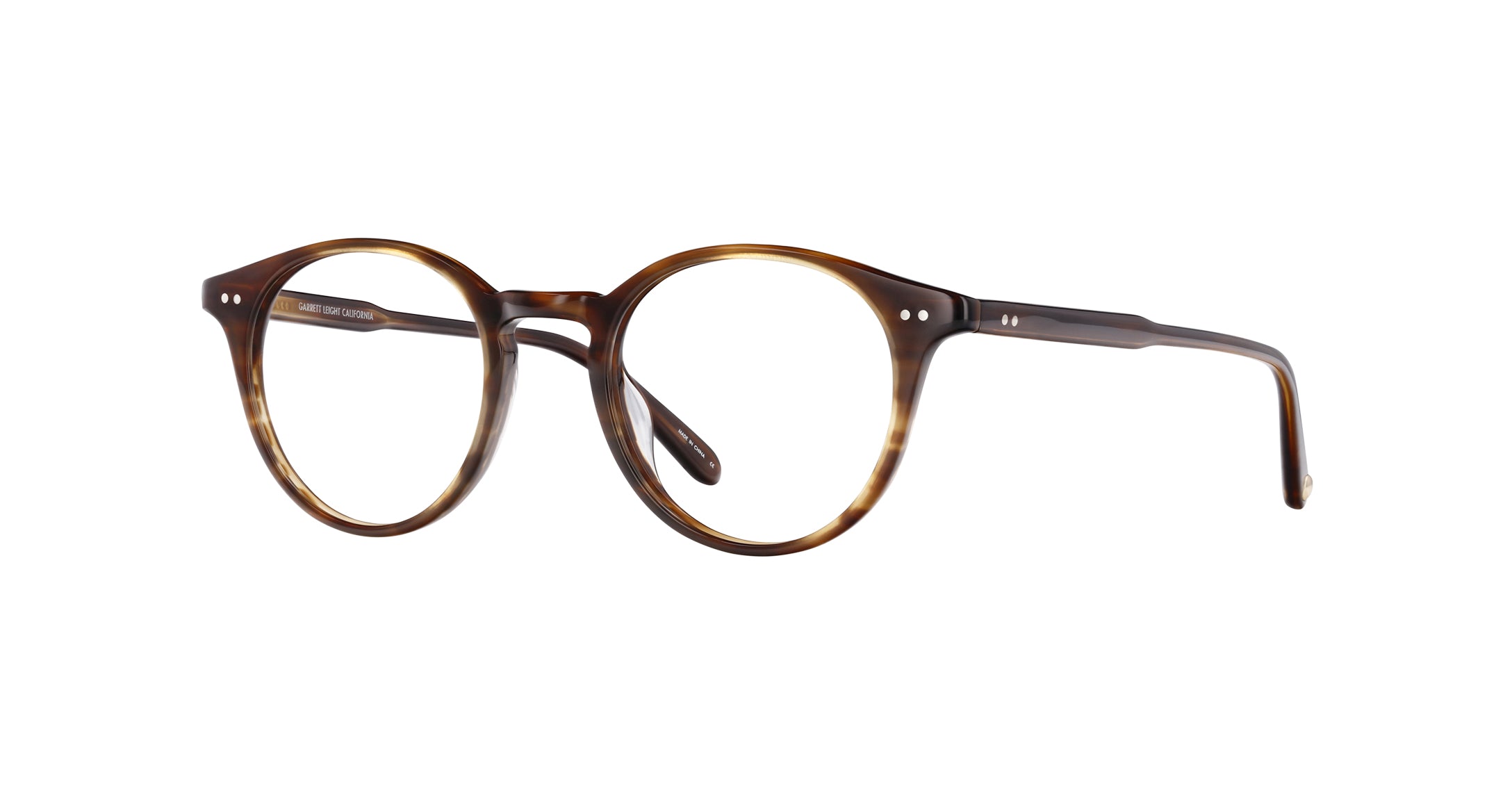 Garrett Leight Clune Brille, Schrägansicht Dunkelbraun