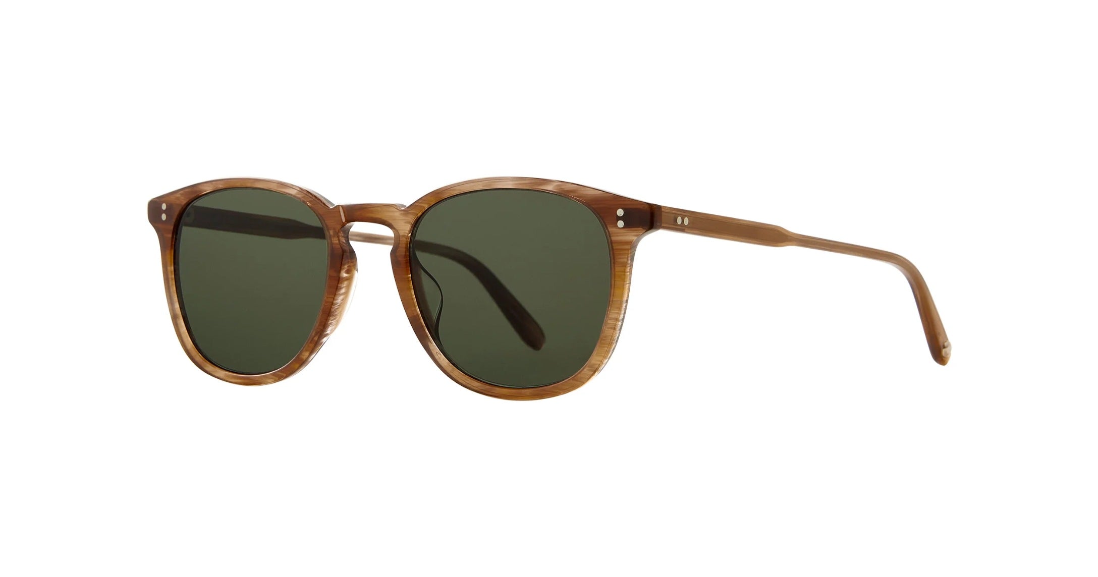 Garrett Leight Kinney Sun Sonnenbrille, Schrägansicht Pacific Teak