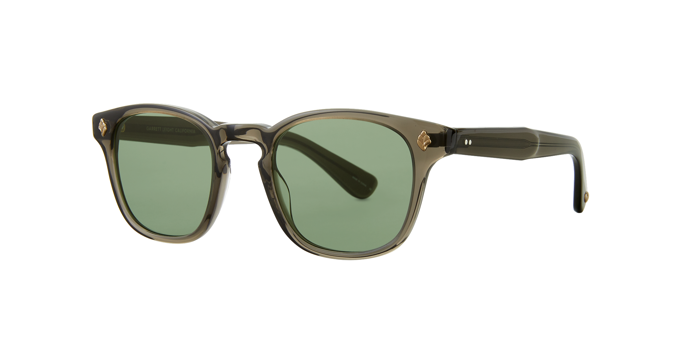 Garrett Leight Ace Sun Sonnenbrille, Schrägansicht Black Glass