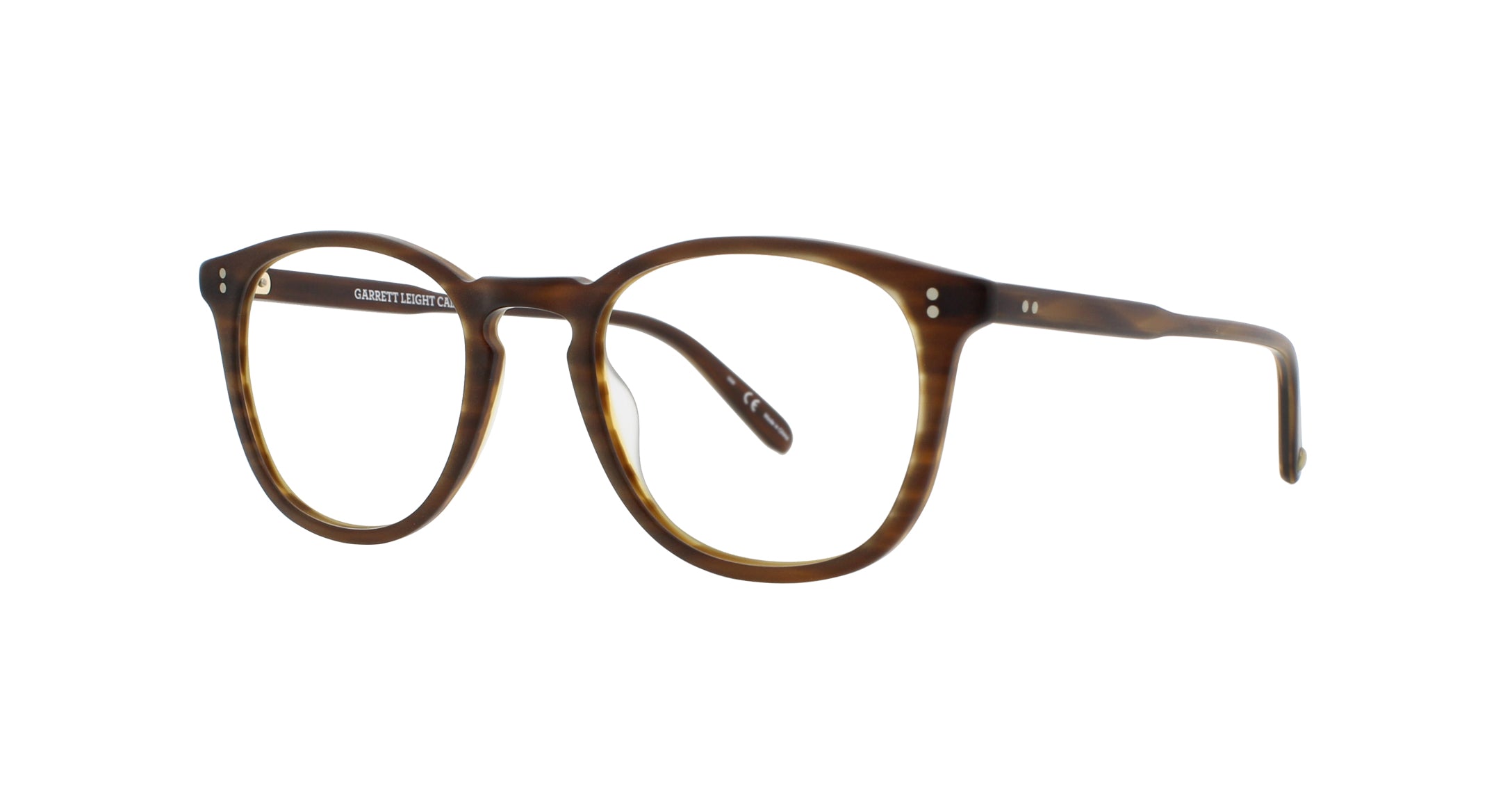 Garrett Leight Kinney Brille, Schrägansicht Matt Dunkelbraun