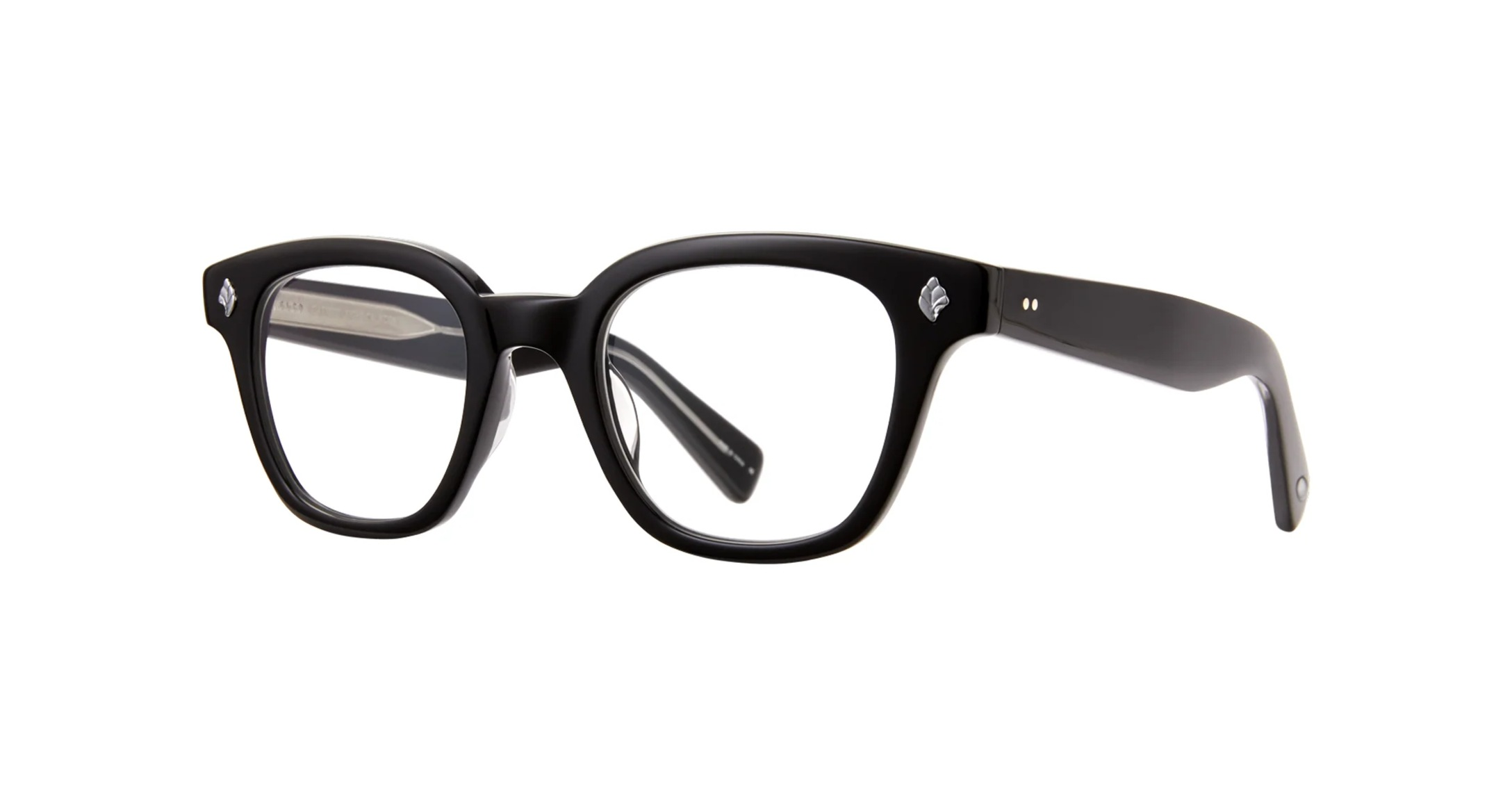 Garrett Leight Naples Brille, Schrägansicht Schwarz